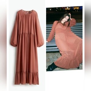 H&M Long Sleeve Rust Dress